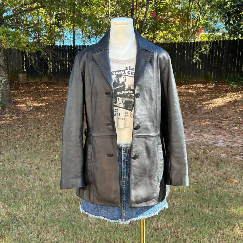 90s vintage Juliet Michelle by Adler black genuine leather coat 🍒